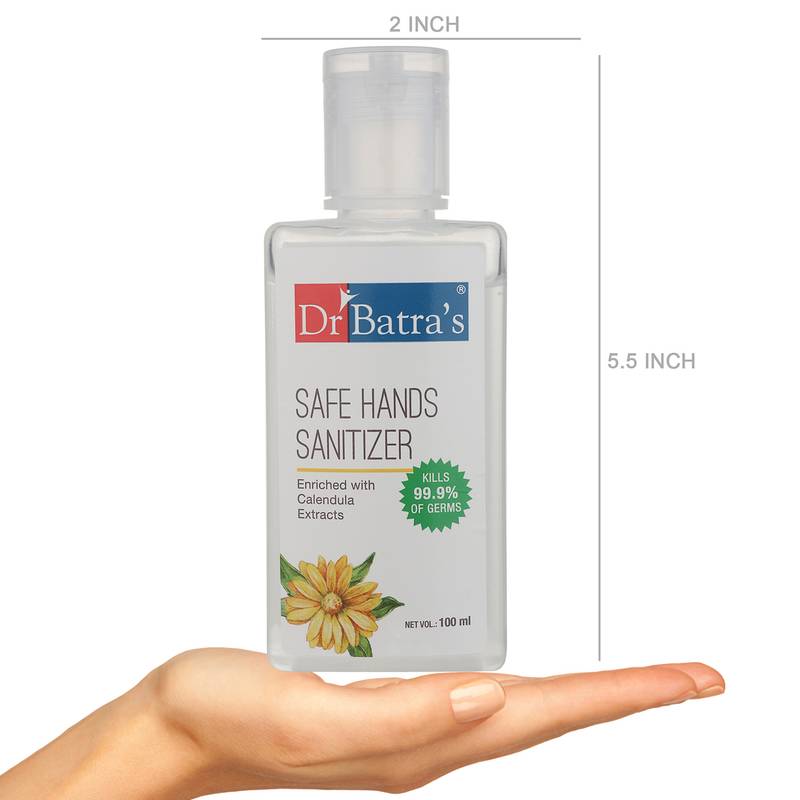 Safe Hand Sanitizer|Enriched With Calendula Extracts|Kills 99.9% Germs|Stay Home  Stay Safe - 100 ml (Pack of 5)